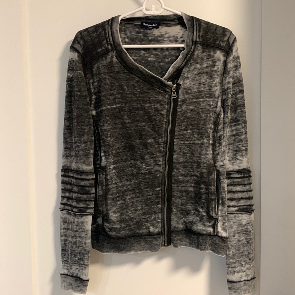SPLENDID - small charcoal grey bomber zip up jacket